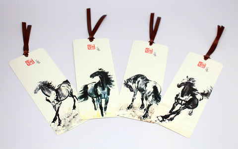 Traditional Horse Painting Bookmark Set